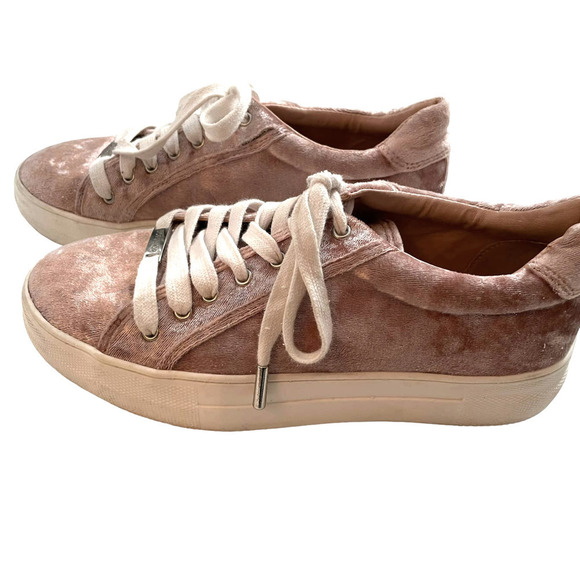 TOPSHOP WOMENS VELVET LACE UP SNEAKERS - Picture 4 of 8